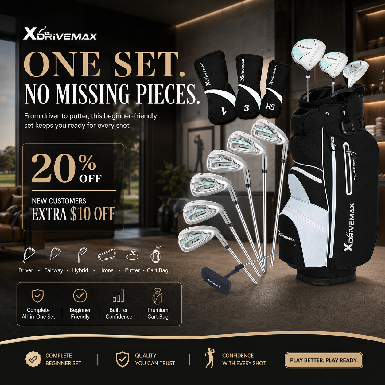 🏌️‍♂️XDriveMax 14-Piece Complete Golf Set for Beginners