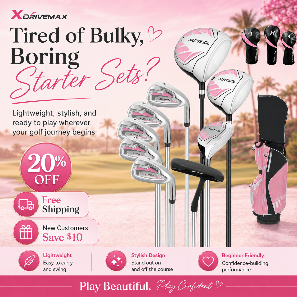 14-Piece Beginner Golf Club Set