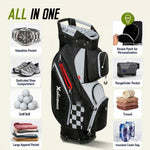XDriveMax 15-Way Golf Cart Bag, Silence Top & Grip-Locking Base