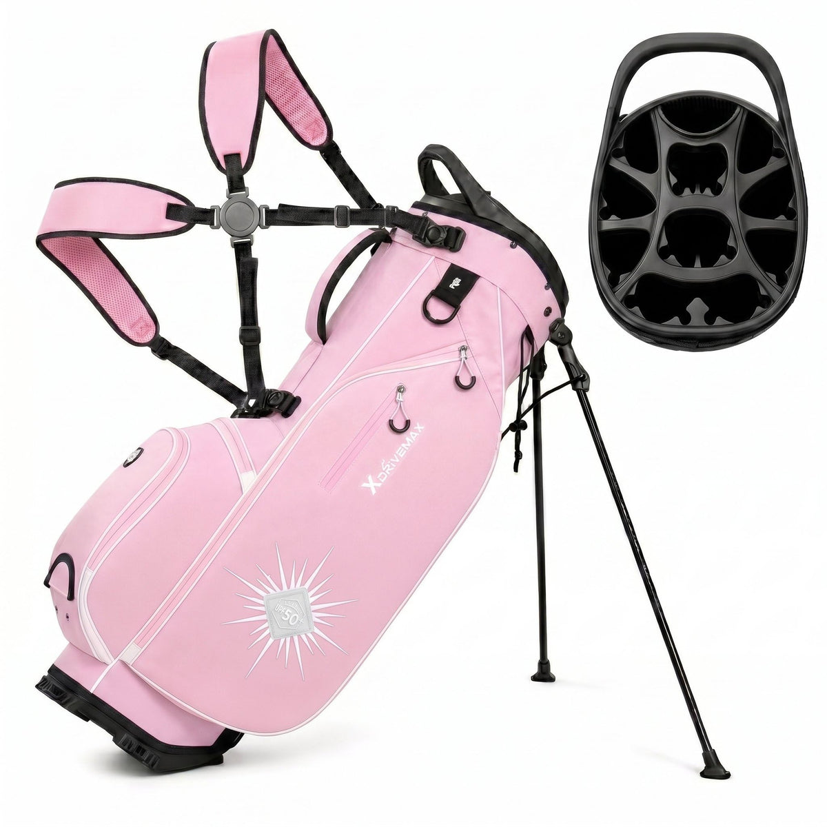 XDriveMax Quiet 15-Way Golf Stand Bag with Adjustable Straps