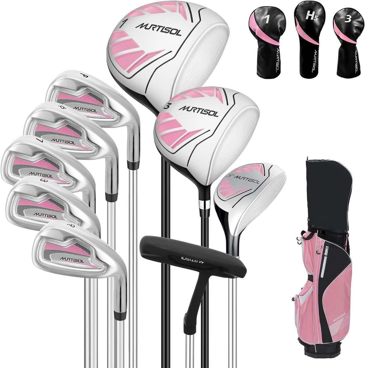 XDriveMax 10 Pieces Complete Mens Womens Golf Clubs Set Right Hand for Men Women Includes Stand Bag with Rain Hood, 1