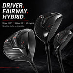 XDriverMax 13-Piece Golf Club Set for Men, 10 Clubs, 3 Headcovers, No Bag
