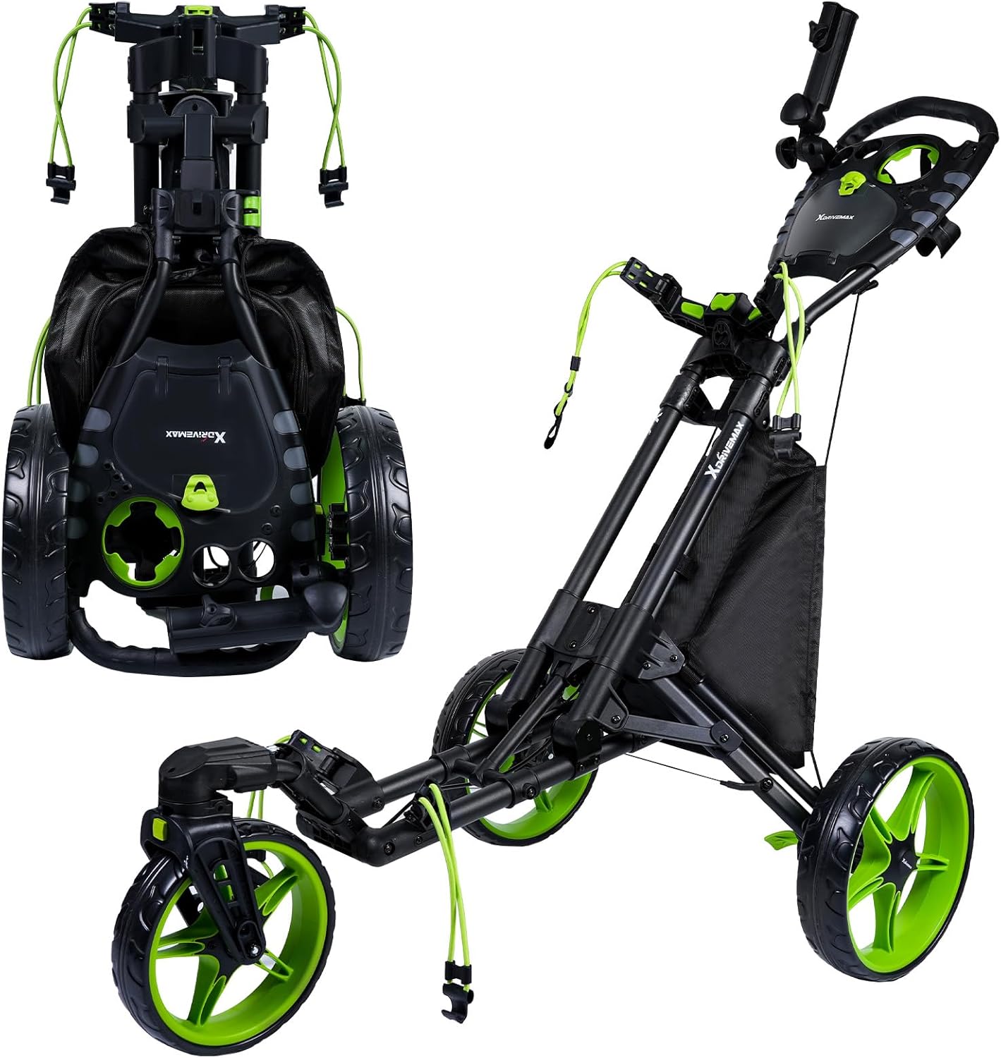 GC03 360 Rotating 3 Wheel Foldable Golf Cart - Green