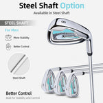 XDriverMax 14-Piece Golf Club Set for Men & Women Beginners, Right/Left Handed, Driver, Fairway, Hybrid, 6/7/8/9/P/S Irons, Putter & Cart Bag, Lightweight Graphite for Driving Range Practice