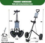 XDriveMax GC01 Golf Pull Push Cart 2 Wheel,Foldable Golf Push Cart for Golf Clubs,Lightweight Folding Golf Walking Pull Carts