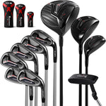 XDriverMax 13-Piece Golf Club Set for Men, 10 Clubs, 3 Headcovers, No Bag