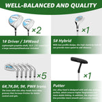 XDriveMax 10 Pieces Complete Mens Womens Golf Clubs Set Right Hand for Men Women Includes Stand Bag with Rain Hood, 1