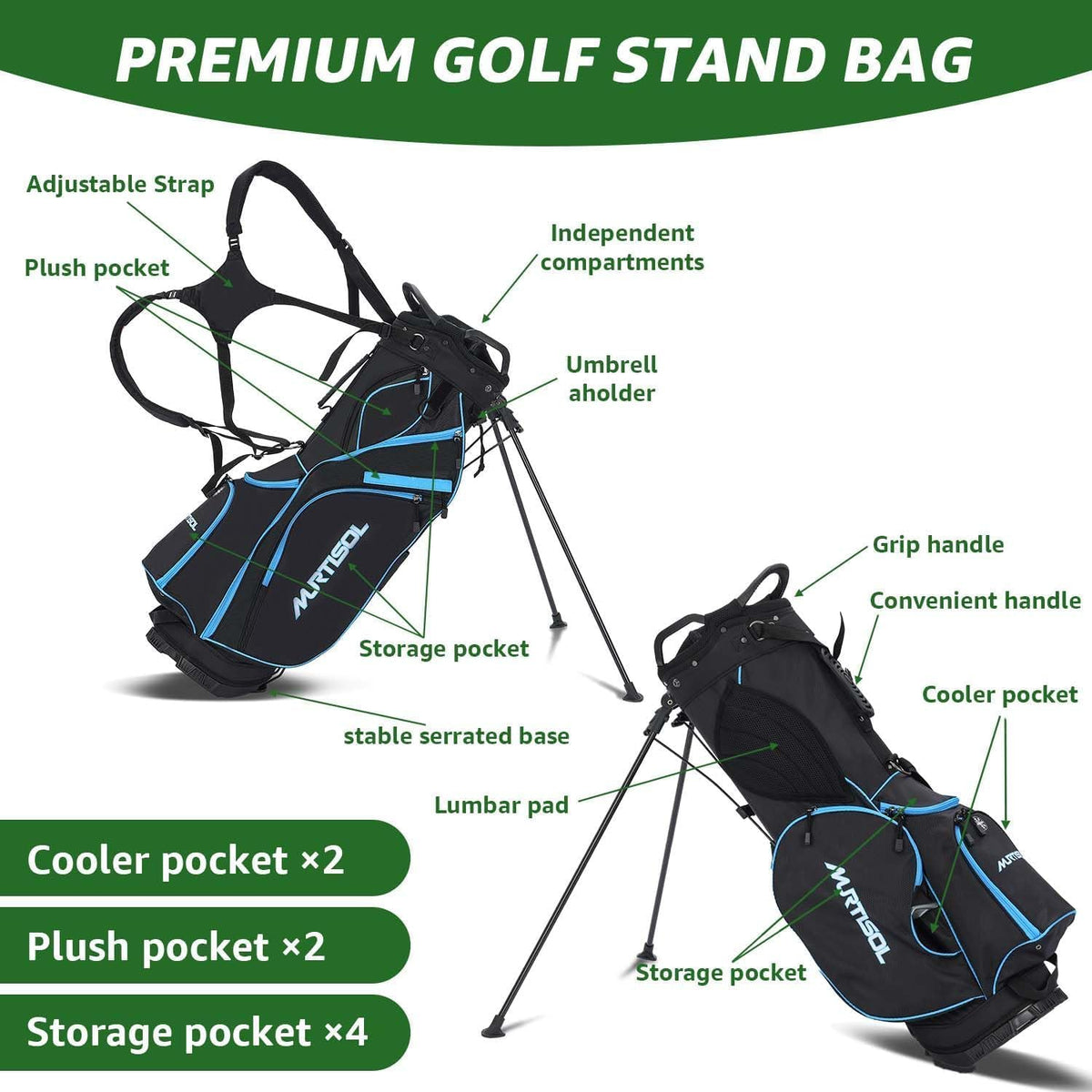 XDriveMax 10 Pieces Complete Mens Womens Golf Clubs Set Right Hand for Men Women Includes Stand Bag with Rain Hood, 1