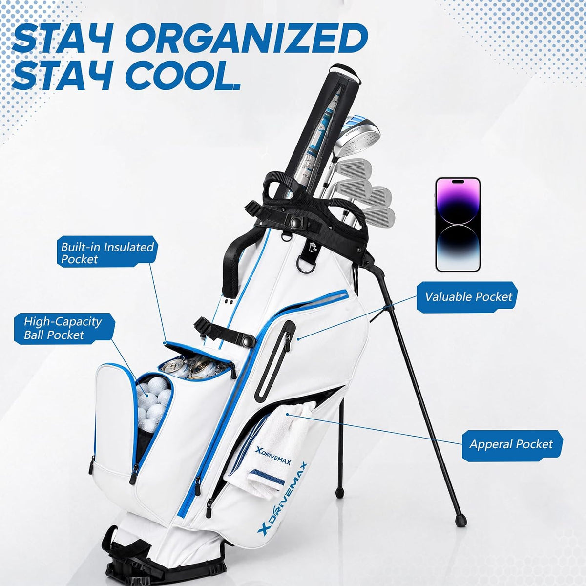 XDriveMax Lightweight Golf Stand Bag