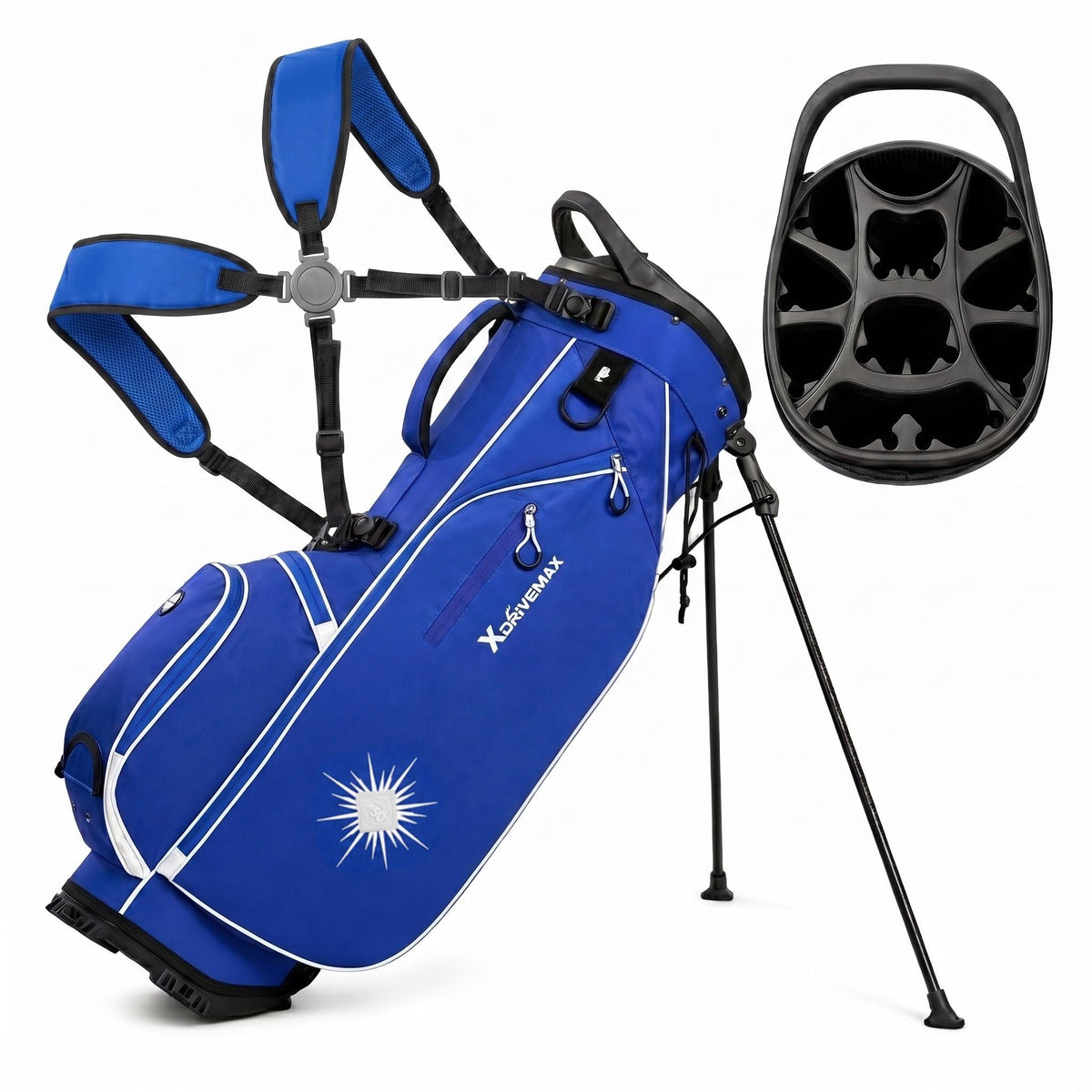 XDriveMax Quiet 15-Way Golf Stand Bag with Adjustable Straps