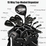 XDriveMax Quiet 15-Way Golf Stand Bag with Adjustable Straps