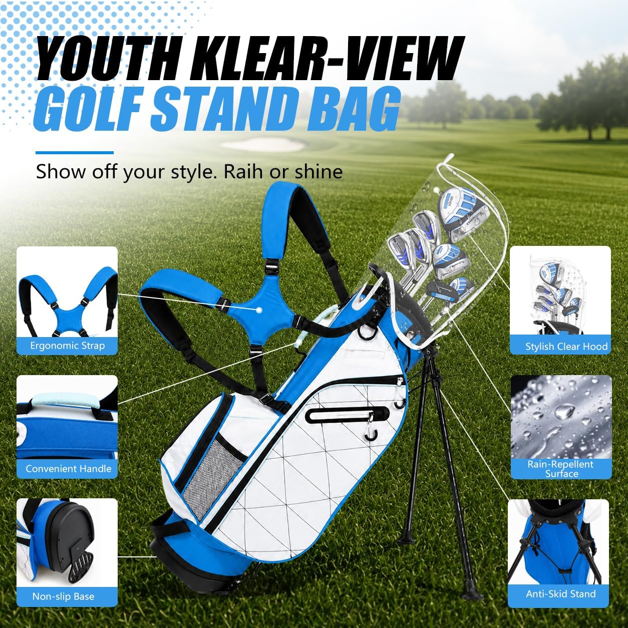 XDriverMax 7/8-Piece Youth Golf Club Set for Ages 8-17 (4'3"–5'6")