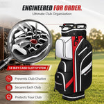 XDriveMax 14-Way Golf Cart Bag, Silent Lock Top & Full Length Dividers